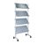 Leaflet stand with castors LINCOLN, metal, 12x A4, silver 4 | 12x A4