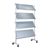 Leaflet stand with castors LINCOLN, metal, 16x A4, silver 4 | 16x A4