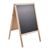 Wooden pavement sign WOOD-STOP, Lite M, 53 x 66 chalkboard wood look light 