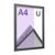 Magnetic poster frame, A4, mitred, single-sided, silver/black A4 210 x 297 mm