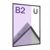 Magnetic poster frame, B2, mitred, single-sided, silver/black B2 500 x 707 mm 