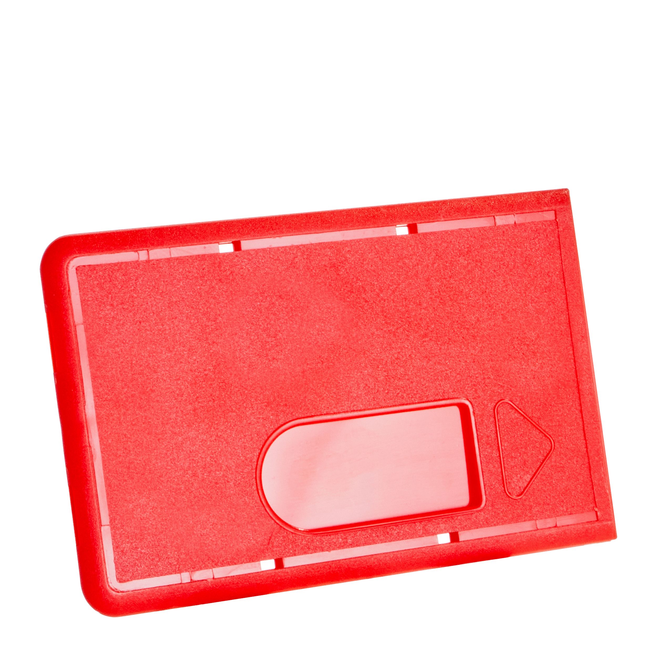 Credit card sleeves hard plastic with thumb slot red | thumb slot