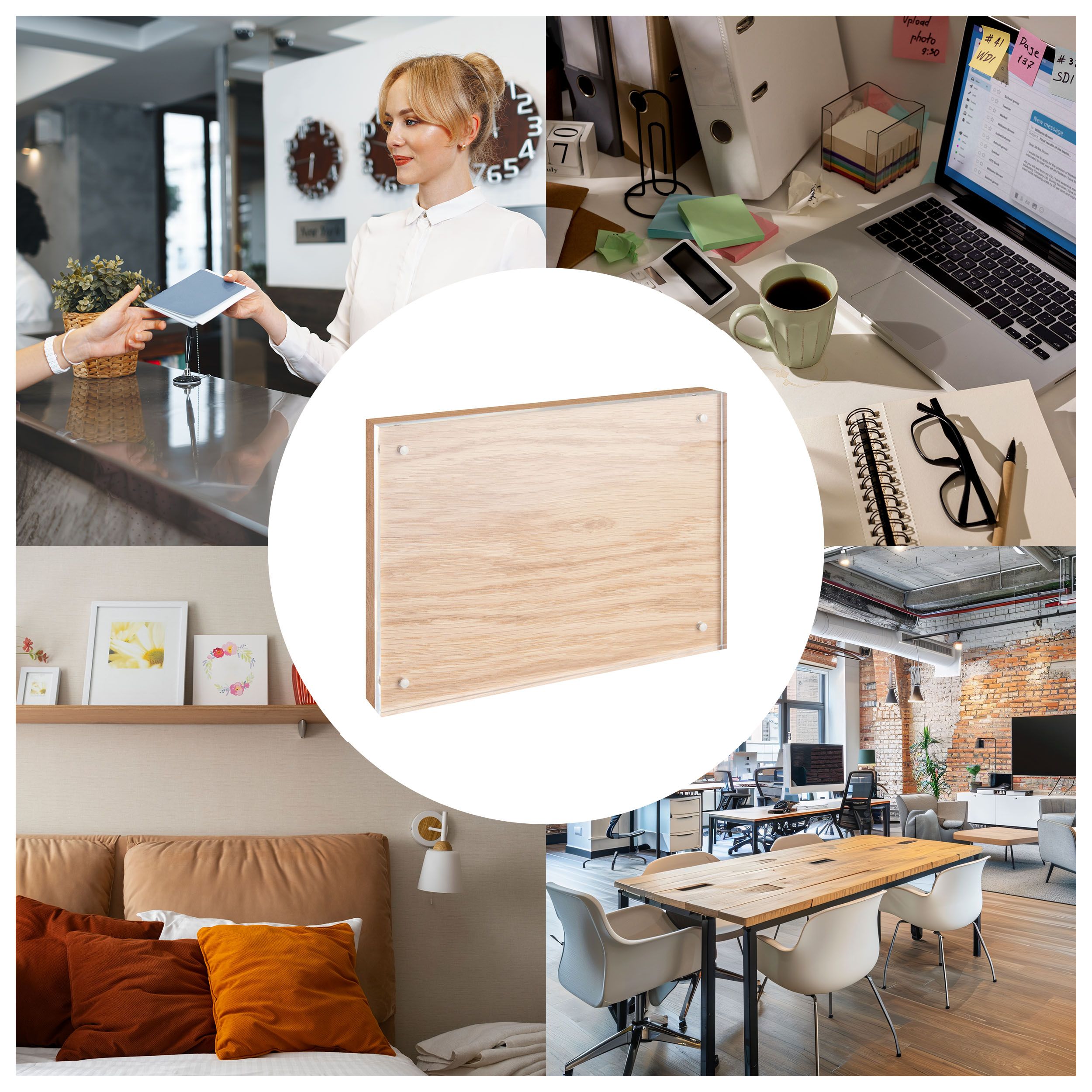130 x 180 mm Magnetic photo frame acrylic/oak | SPRINTIS